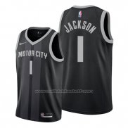 Maillot Detroit Pistons Reggie Jackson #1 Ville Edition Noir