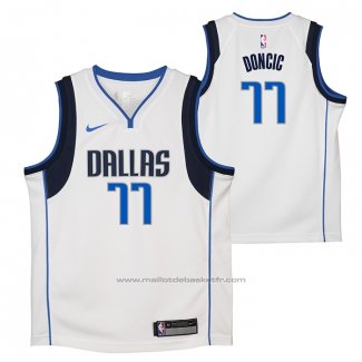 Maillot Enfant Dallas Mavericks Luka Doncic #77 Association Blanc