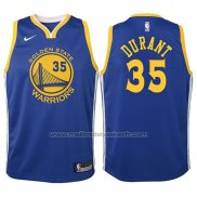 Maillot Enfant Golden State Warriors Kevin Durant #35 2017-18 Bleu