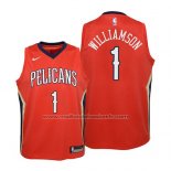 Maillot Enfant New Orleans Pelicans Zion Williamson #1 Statement 2019 Rouge