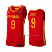 Maillot Espagne Nacho Llovet #9 2019 FIBA Baketball World Cup Rouge