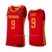 Maillot Espagne Nacho Llovet #9 2019 FIBA Baketball World Cup Rouge