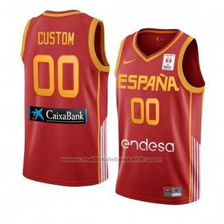 Maillot Espagne Personnalise 2019 FIBA Baketball World Cup Rouge