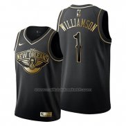 Maillot Golden Edition New Orleans Pelicans Zion Williamson #1 Noir