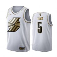 Maillot Golden Edition Portland Trail Blazers Rodney Hood #5 Blanc