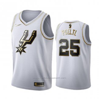 Maillot Golden Edition San Antonio Spurs Jakob Poeltl #25 Blanc