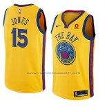 Maillot Golden State Warriors Damian Jones #15 Ville 2018 Jaune