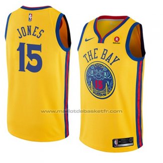 Maillot Golden State Warriors Damian Jones #15 Ville 2018 Jaune