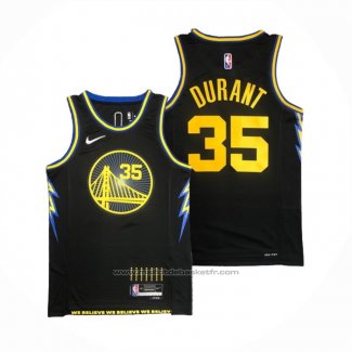 Maillot Golden State Warriors Kevin Durant #35 Ville 2021-22 Noir