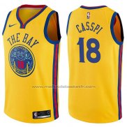 Maillot Golden State Warriors Omri Casspi #18 Chinese Heritage Ville 2017-18 Jaune