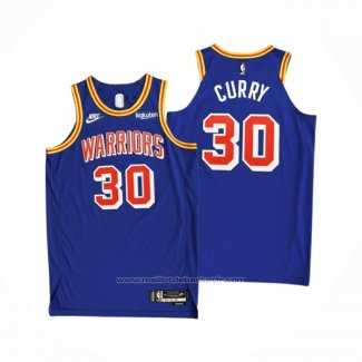 Maillot Golden State Warriors Stephen Curry #30 Classic 2021-22 Authentique Bleu