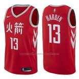 Maillot Houston Rockets James Harden #13 Ville 2017-18 Rouge