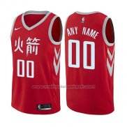 Maillot Houston Rockets Personnalise Ville 2017-18 Rouge