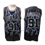 Maillot Lightning Chicago Bulls Dennis Rodman #91 Noir