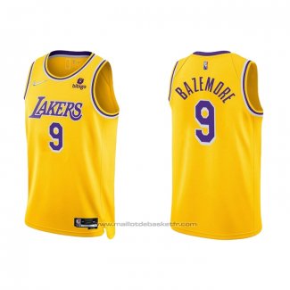 Maillot Los Angeles Lakers Kent Bazemore #9 75th Anniversary 2021-22 Jaune