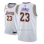 Maillot Los Angeles Lakers Lebron James #23 Association 2018-19 Blanc