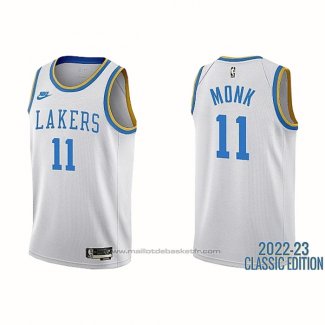 Maillot Los Angeles Lakers Malik Monk #11 Classic 2022-23 Blanc