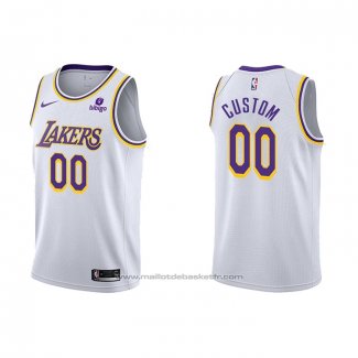 Maillot Los Angeles Lakers Personnalise Association 2021-22 Blanc