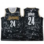 Maillot Lumieres de la ville Los Angeles Lakers Kobe Bryant #24 Noir