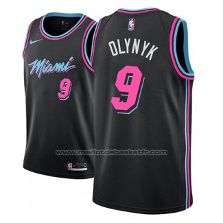 Maillot Miami Heat Kelly Olynyk #9 Ville 2018-19 Noir