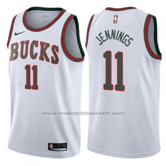 Maillot Milwaukee Bucks Brandon Jennings #11 Classic 2017-18 Blanc