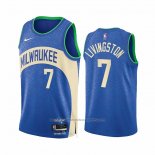 Maillot Milwaukee Bucks Chris Livingston #7 Ville 2023-24 Bleu