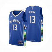 Maillot Milwaukee Bucks Jordan Nwora #13 Ville 2022-23 Bleu