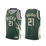 Maillot Milwaukee Bucks Jrue Holiday #21 Earned 2020-21 Vert