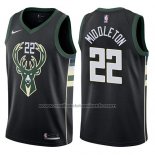 Maillot Milwaukee Bucks Khris Middleton #22 Statement Harley 2017-18 Noir