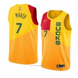 Maillot Milwaukee Bucks Thon Maker #7 Ville 2018-19 Jaune