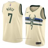 Maillot Milwaukee Bucks Thon Maker #7 Ville 2018 Crema