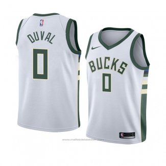 Maillot Milwaukee Bucks Trevon Duval #0 Association 2018 Blanc