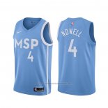 Maillot Minnesota Timberwolves Jaylen Nowell #4 Ville 2019-20 Bleu