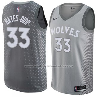 Maillot Minnesota Timberwolves Keita Bates-Diop #33 Ville 2017-18 Gris