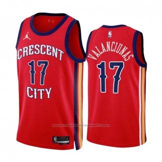 Maillot New Orleans Pelicans Jonas Valanciunas #17 Statement 2023-24 Rouge