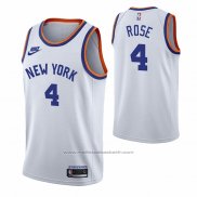 Maillot New York Knicks Derrick Rose #4 75th Anniversary Blanc