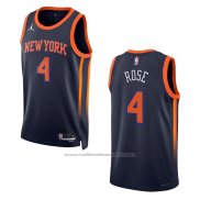 Maillot New York Knicks Derrick Rose #4 Statement 2022-23 Noir