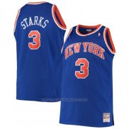 Maillot New York Knicks John Starks #3 Mitchell & Ness Hardwood Classics Bleu