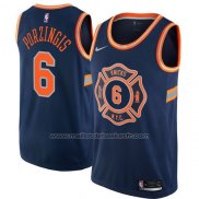 Maillot New York Knicks Porzingis #6 Ville 2017-18 Bleu