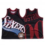 Maillot Philadelphia 76ers Personnalise Mitchell & Ness Big Face Noir