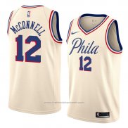 Maillot Philadelphia 76ers T.j. Mcconnell #12 Ville 2018 Crema