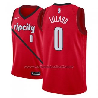 Maillot Portland Trail Blazers Damian Lillard #0 Earned 2018-19 Rouge