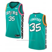 Maillot San Antonio Spurs Romeo Langford #35 Ville 2022-23 Vert