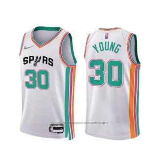 Maillot San Antonio Spurs Thaddeus Young #30 Ville 2021-22 Blanc