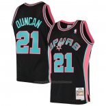 Maillot San Antonio Spurs Tim Duncan #21 Mitchell & Ness 1998-99 Noir