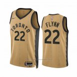 Maillot Toronto Raptors Malachi Flynn #22 Ville 2023-24 Or