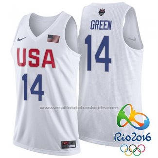 Maillot USA 2016 Draymond Green #14 Blanc