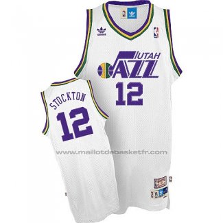 Maillot Utah Jazz John Stockton #12 Retro Blanc