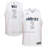 Maillot Washington Wizards Wall #2 Ville 2017-18 Blanc