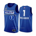 Maillot All Star 2021 Orleans Pelicans Zion Williamson #1 Bleu
